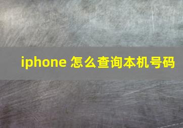 iphone 怎么查询本机号码